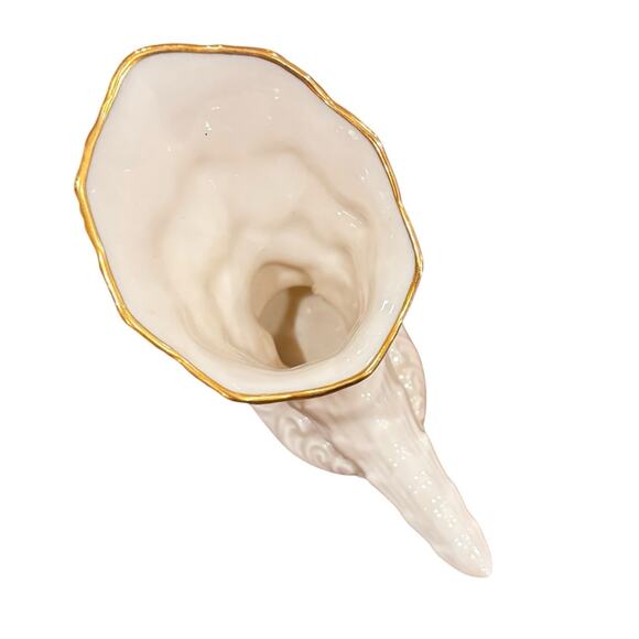 Vintage Miniature Lenox Cornucopia Horn of Plenty 24 K Gold Trim Made in USA - Picture 5 of 6